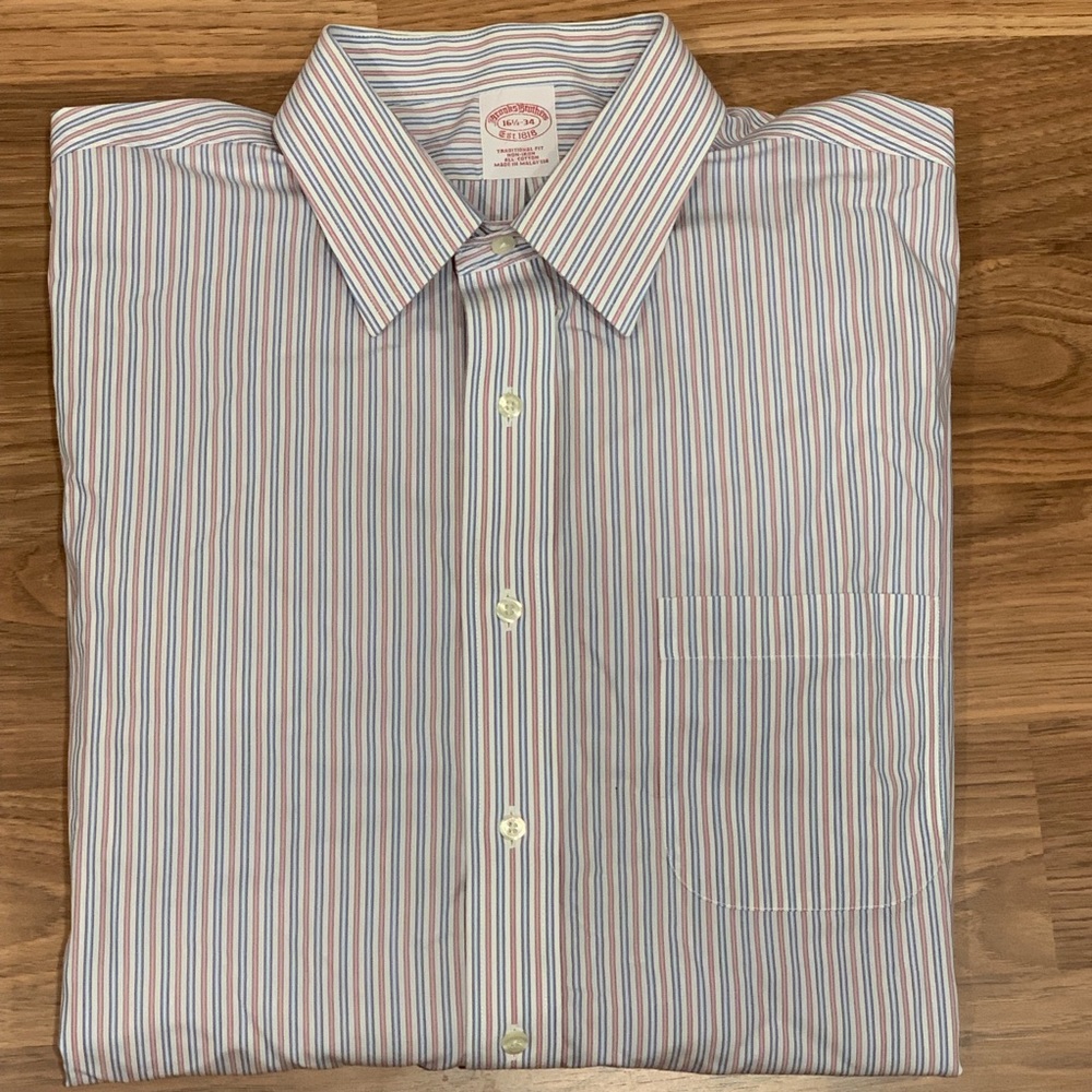 Brooks Brothers Non Iron Striped Dress Shirt 16.5
